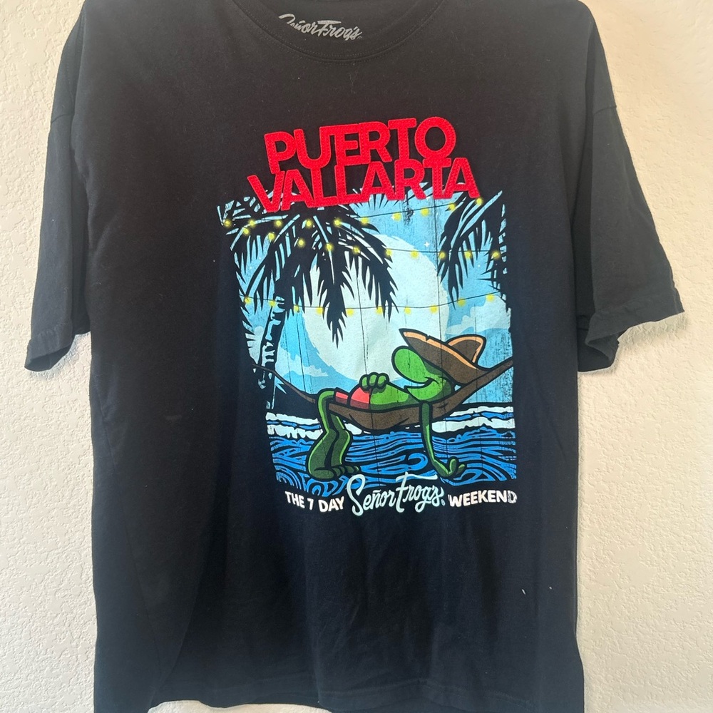 Puerto Vallarta Black Graphic Tee